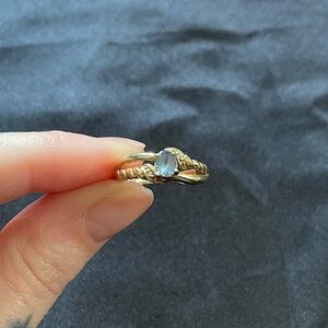 10k Blue Topaz Yellow Gold Ring size 6
